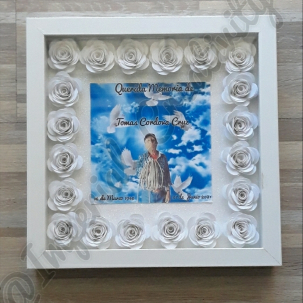 Shadow Box with different color flowers